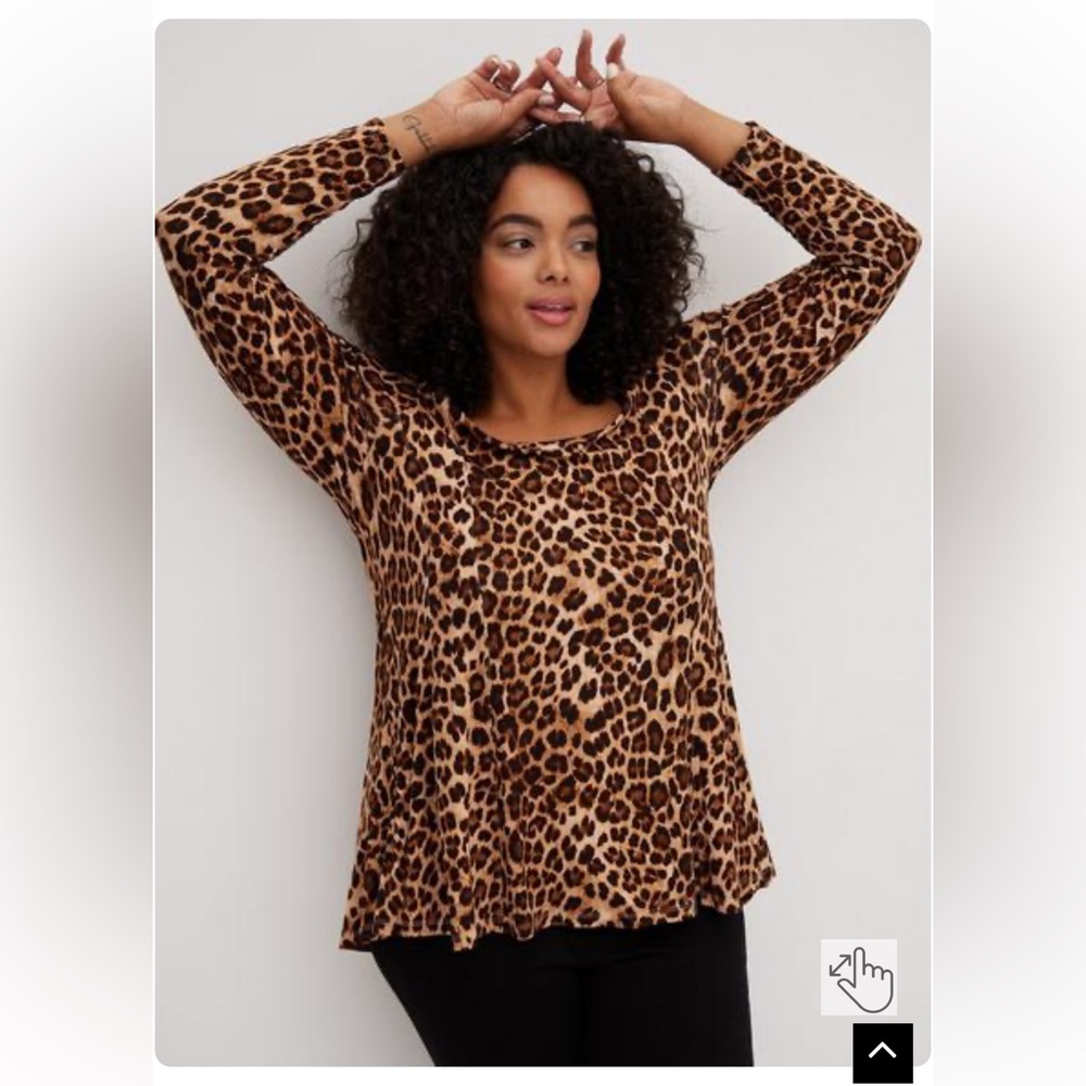 Leopard Print Long-Sleeve Women’s Top - Brown